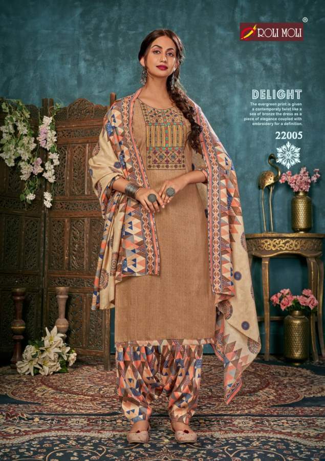 Roli Moli Vaidehi Latest Regular Wear Patiyala Pashmina Dress Material Collection